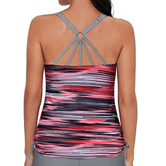 Yonique Strappy Tankini Swimsuits for Women with Shorts Size XL - Picture 3 of 9